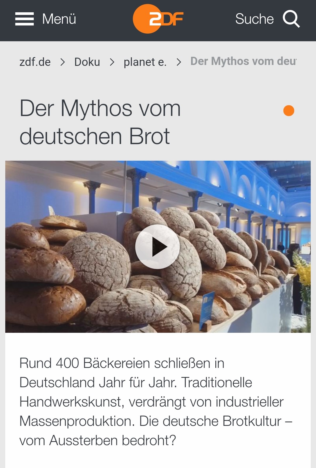 Brot – bei uns kein Mythos